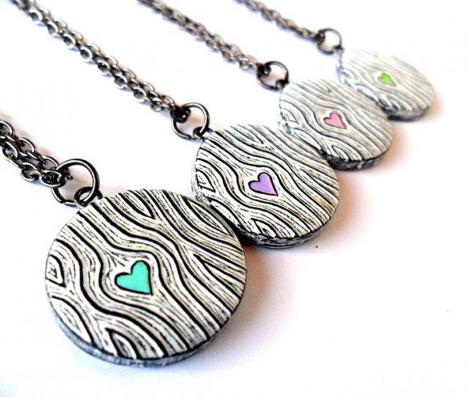 Кулон из полимерной глины круглый