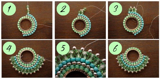 Кулоны из бисера своими руками: схема 3