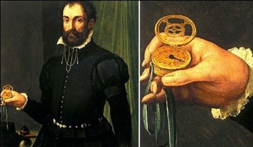 Первое изображение часов (примерно в 1560 г.)