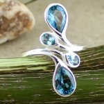 Серебряное кольцо с голубым топазом