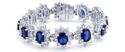 Серебряный браслет с сапфирами