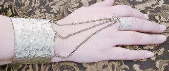 слейв браслет украшение кольцом на цепочке